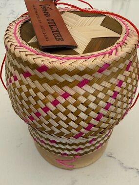 NWT Verve Thai Sticky Rice Basket~Handwoven Bamboo & 17 oz Sticky Rice